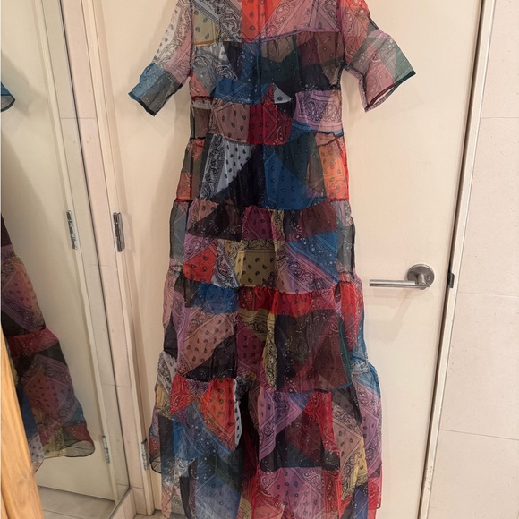 Staud Hyacinth Tiered Patchwork Maxi Dress size small worn once - Picture 8 of 12